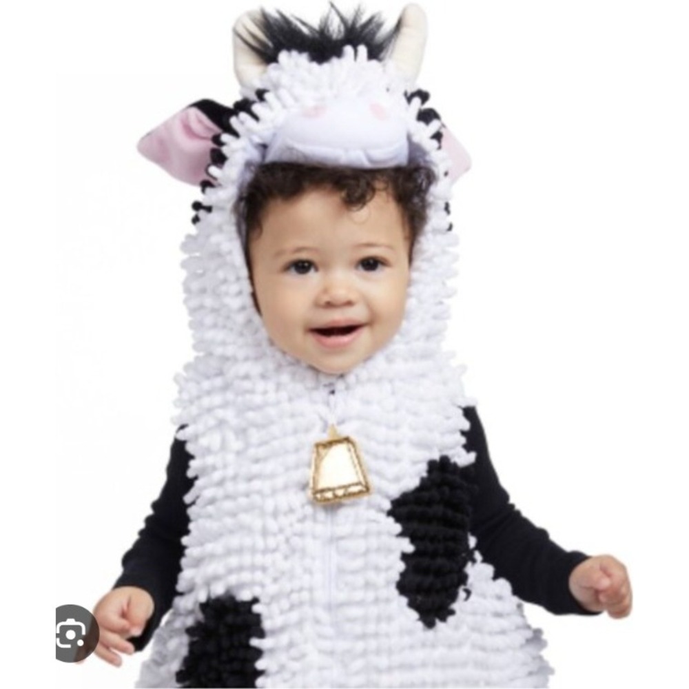 Going Wild Baby Cow Costume Hooded Vest Outfit Infant 6 9 Months Halloween - Picture 2 of 10
